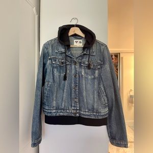 Thread & Supply Hooded Denim Jean Jacket Size L